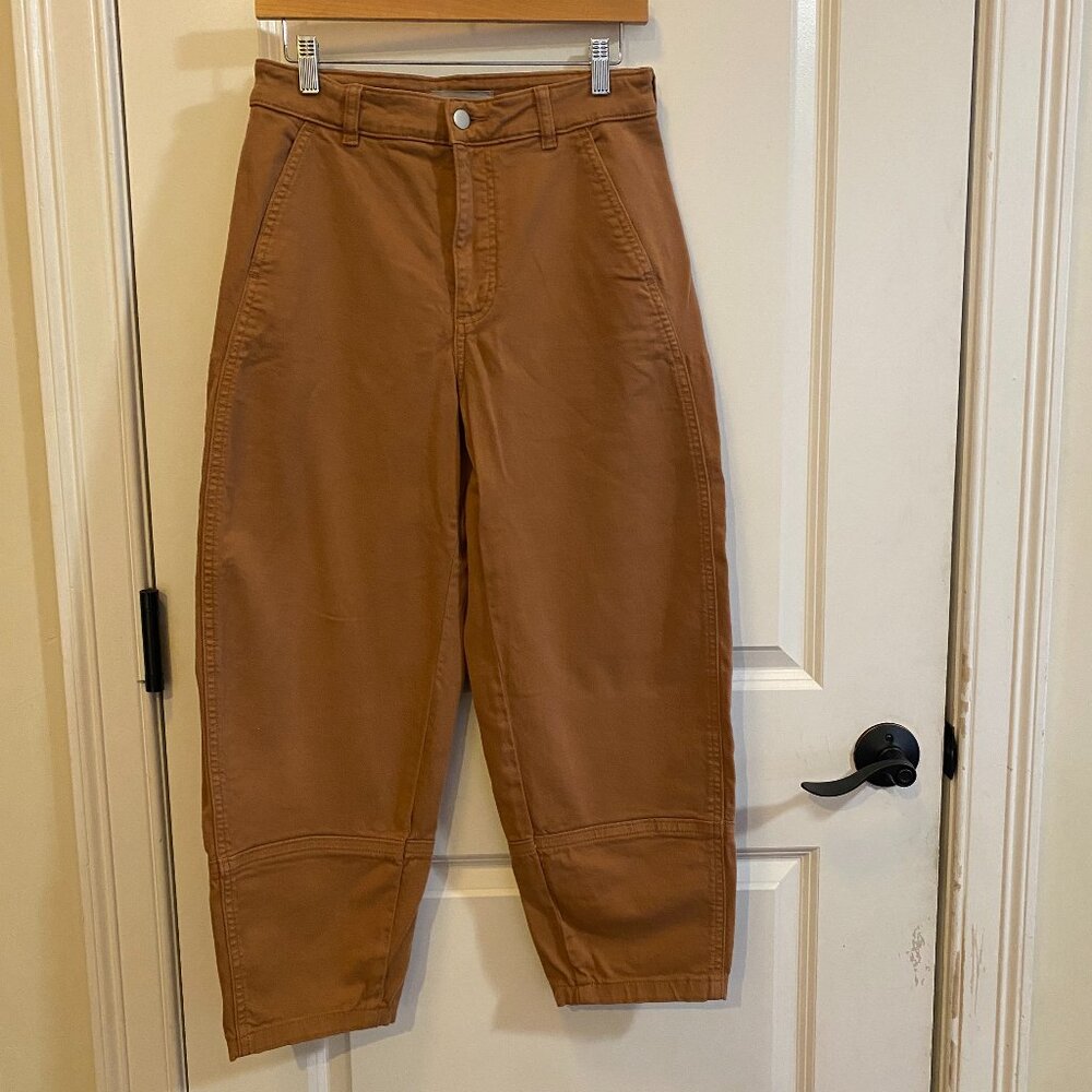Women's High-Rise Cargo-Style Ankle Pants — Camel Brown